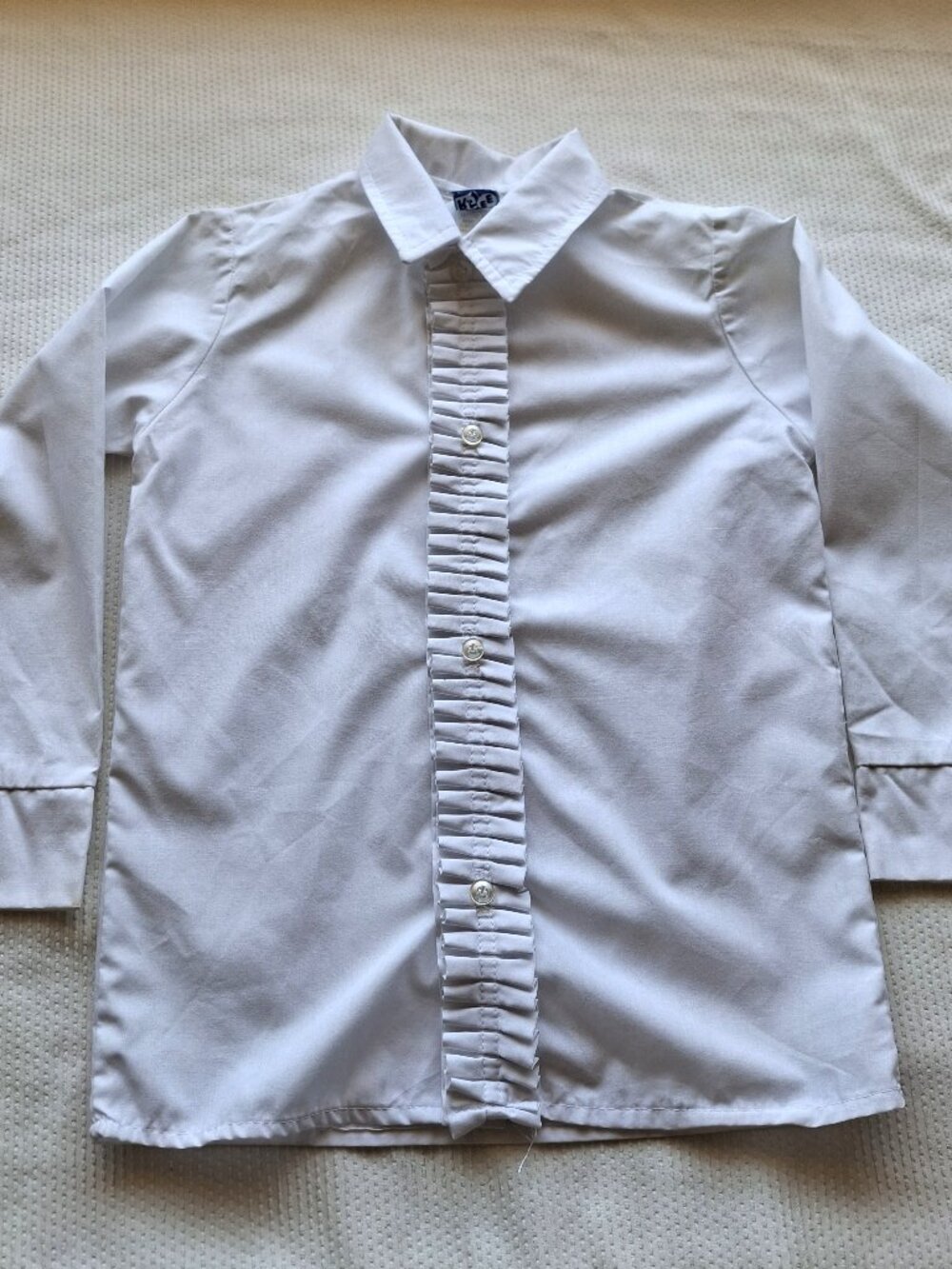 RGEE White school shirt for a girl, size 6